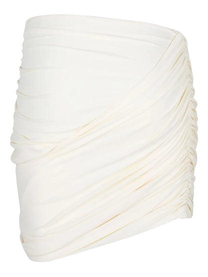 Ruched Draped Mini Skirt