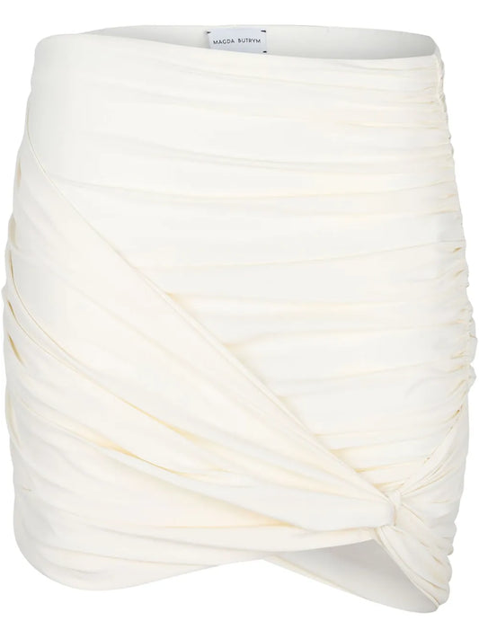Ruched Draped Mini Skirt