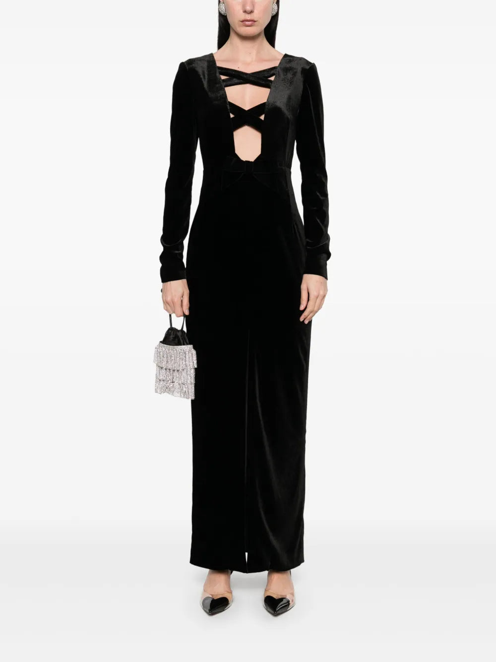 Ribbon Velvet Maxi Dress