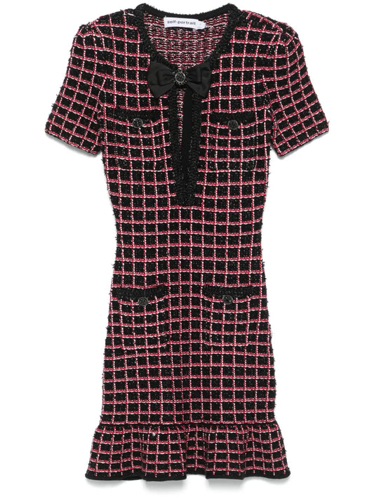 Check-Knit Mini Dress