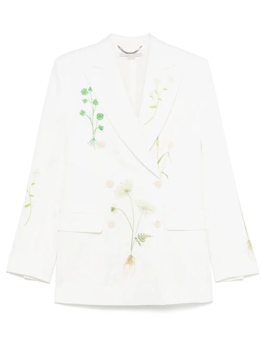 Floral-Embroidered Blazer