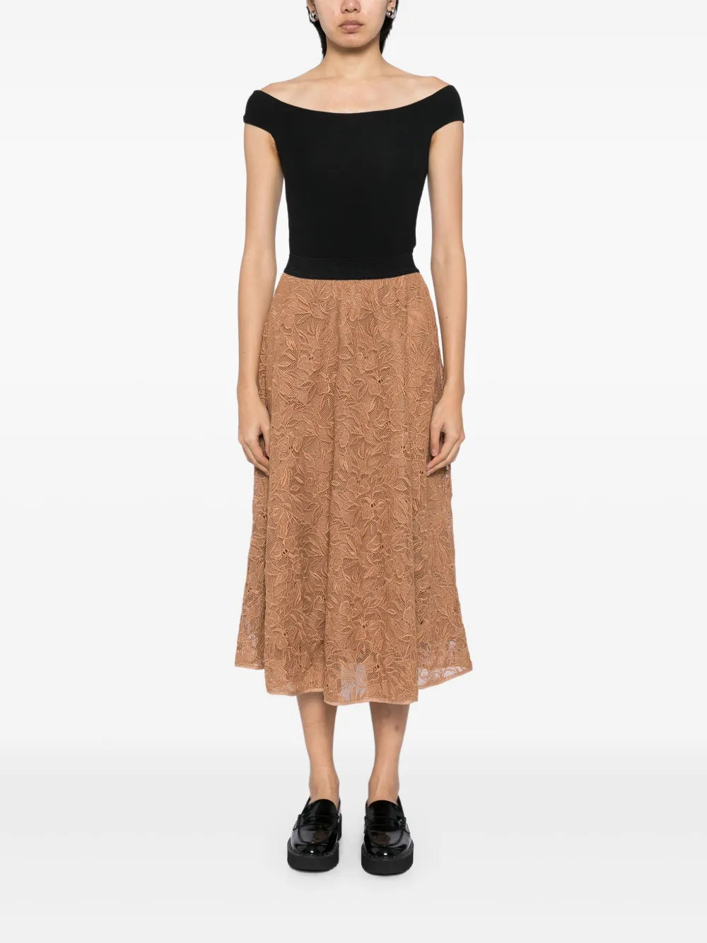 Orchid-Embroidered Skirt