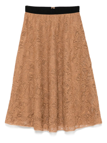 Orchid-Embroidered Skirt