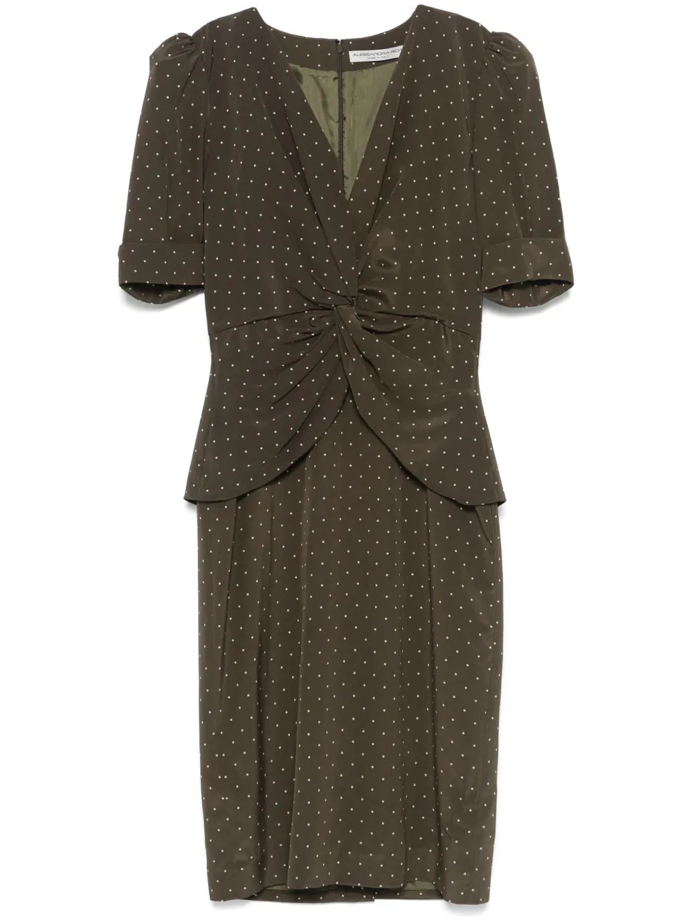 Polka-Dot Silk Midi Dress