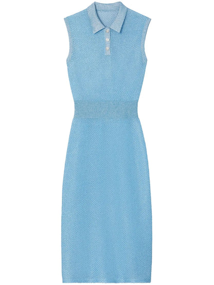 Knitted Polo Midi Dress