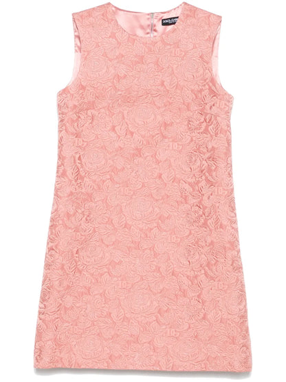 Floral-Jacquard Mini Dress
