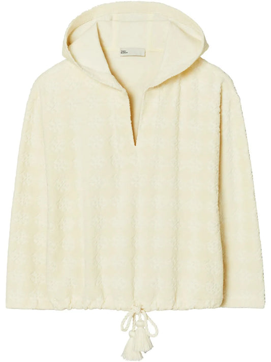Logo-Jacquard Terry Hoodie