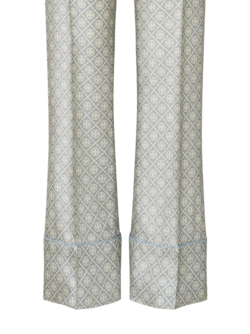 T Monogram-Print Silk Trousers