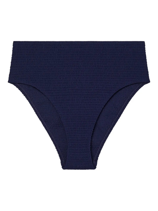 Smocked High-Waist Bikini Bottom