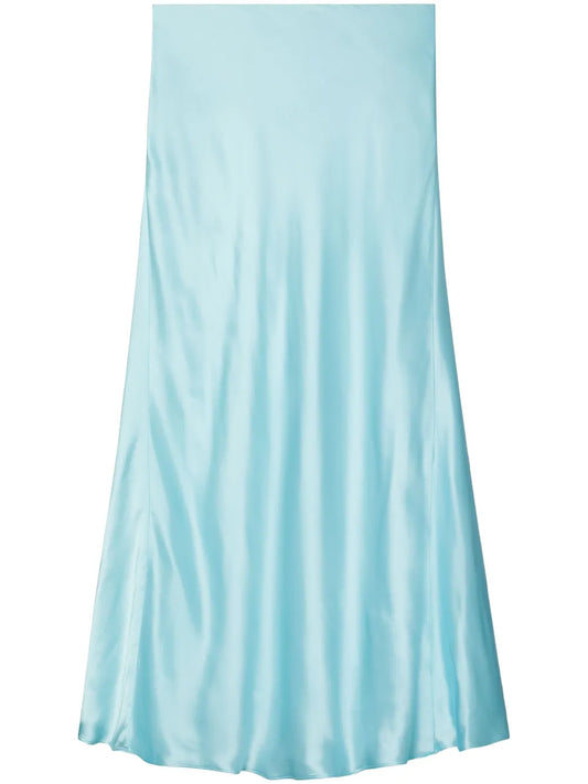 Satin-Finish Midi Skirt