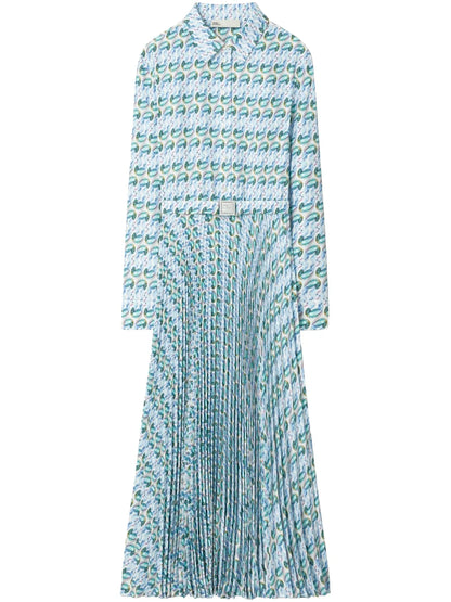 Abstract-Pattern Print Midi Skirt