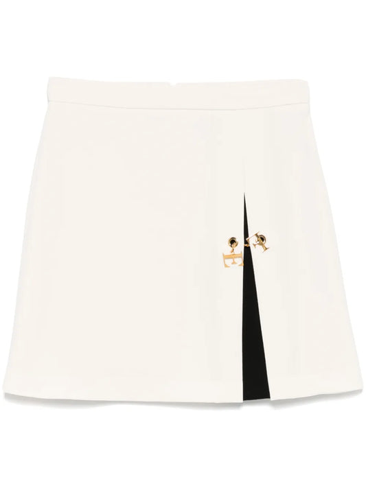Two-Tone Crepe Mini Skirt