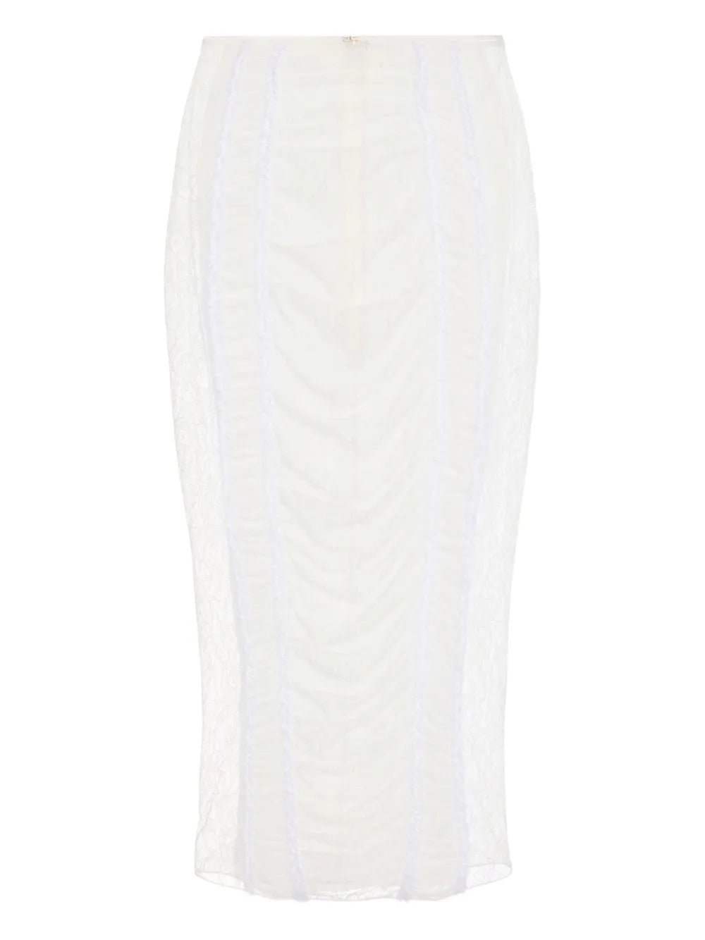 Ruched-Lace Pencil Skirt