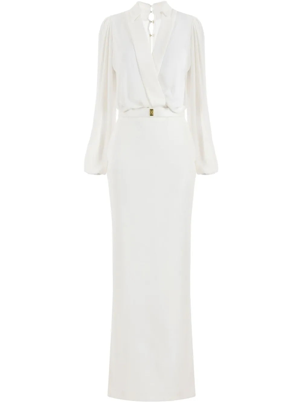 Belted Crepe Maxi Dress