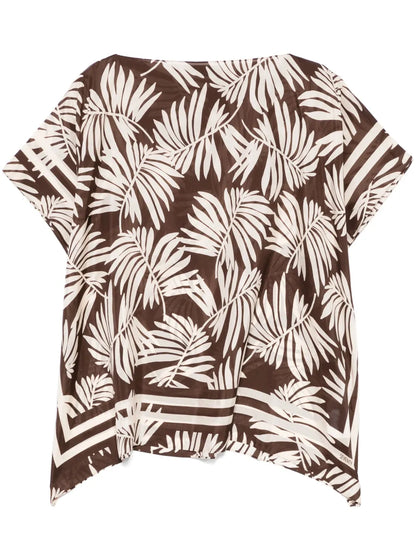 Leaves-Print Blouse