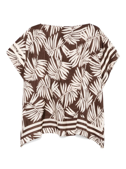 Leaves-Print Blouse