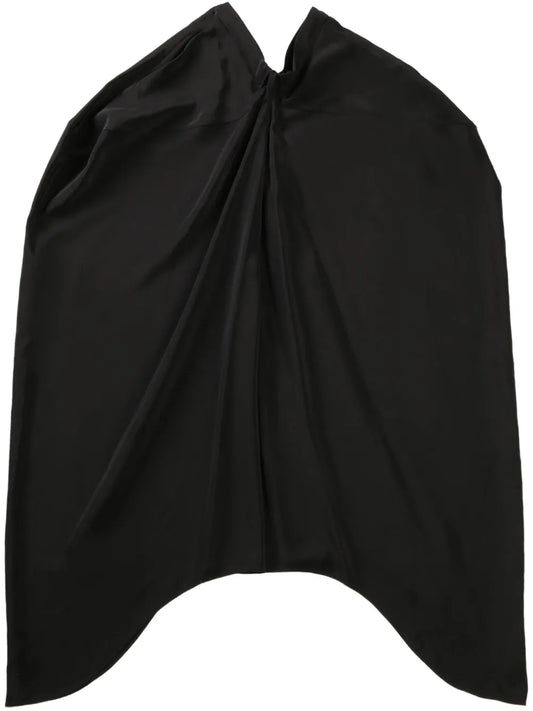 Silk Draped Maxi Skirt