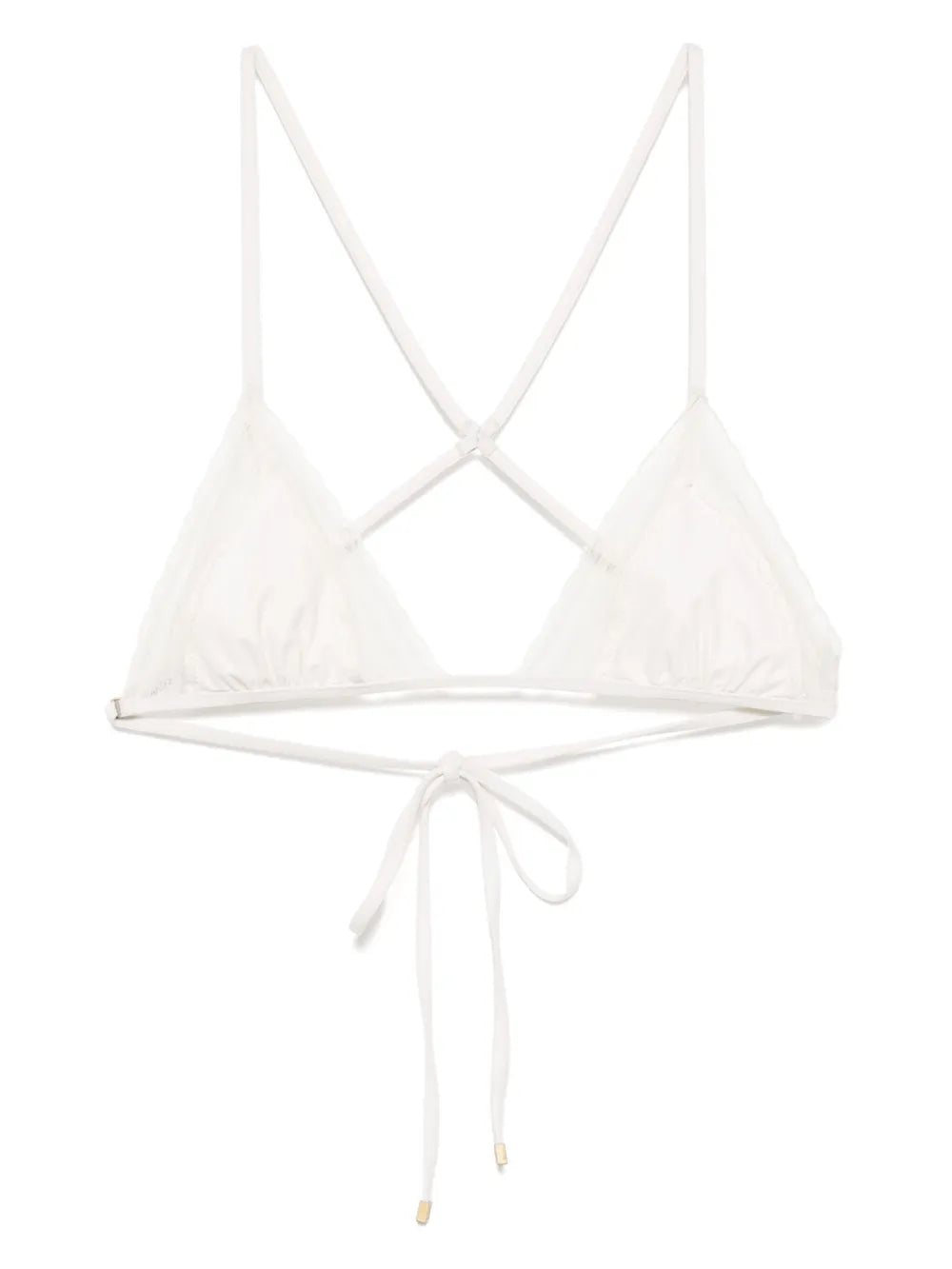 Lace Inset String Bikini Top