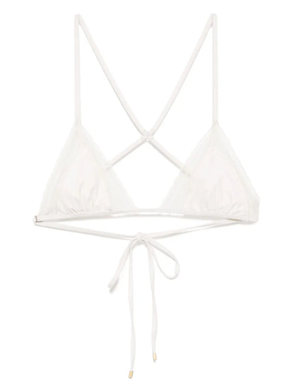 Lace Inset String Bikini Top
