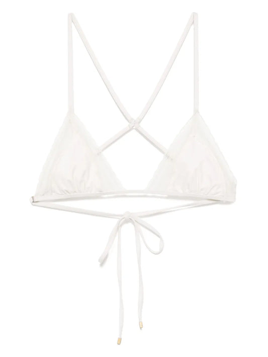 Lace Inset String Bikini Top