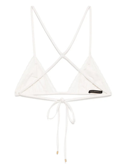 Lace Inset String Bikini Top