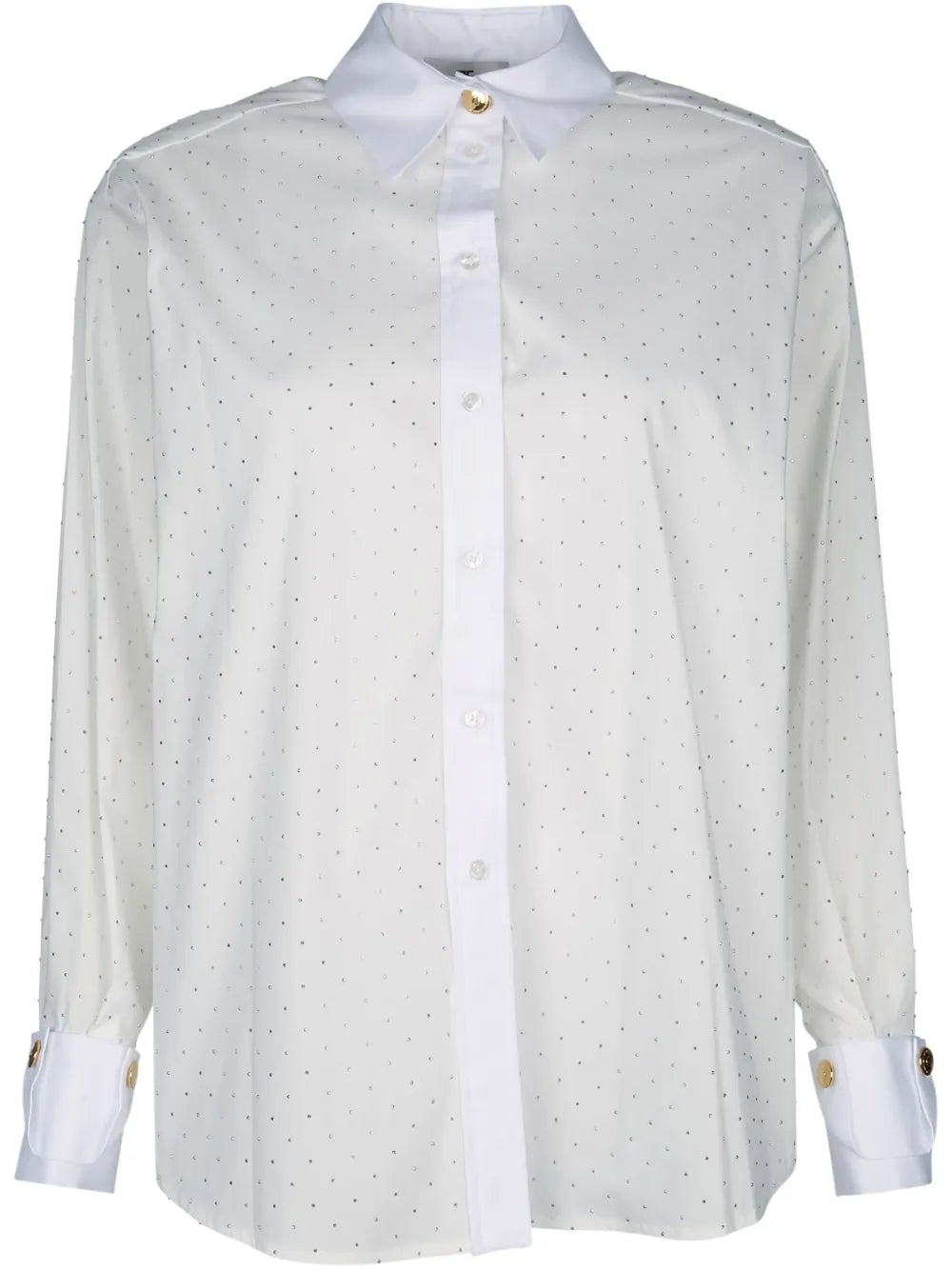 Rhinestone-Embellished Poplin Shirt