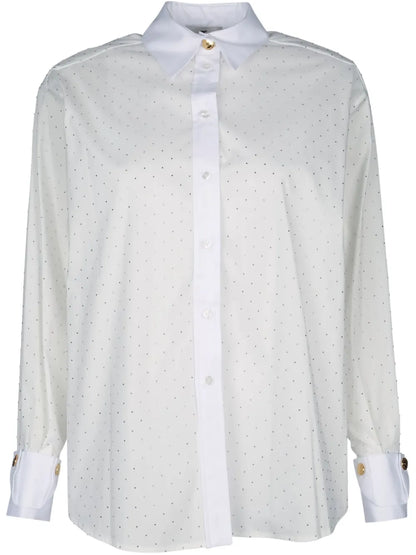 Rhinestone-Embellished Poplin Shirt