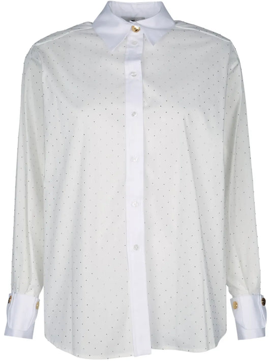 Rhinestone-Embellished Poplin Shirt