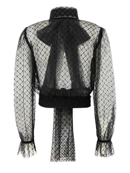 Lace Bow-Detail Blouse