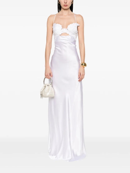 Embroidered-Detailed Maxi Dress