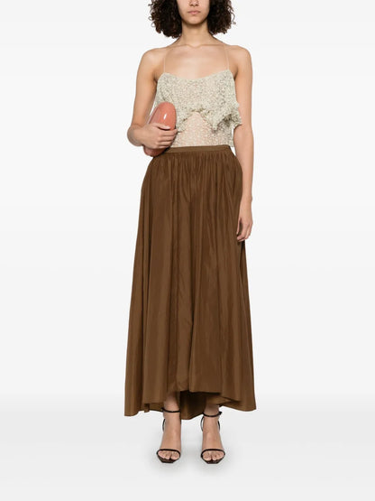 Pleated Maxi Skirt
