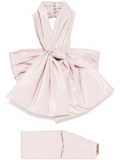 Strapless Draped Bow Set
