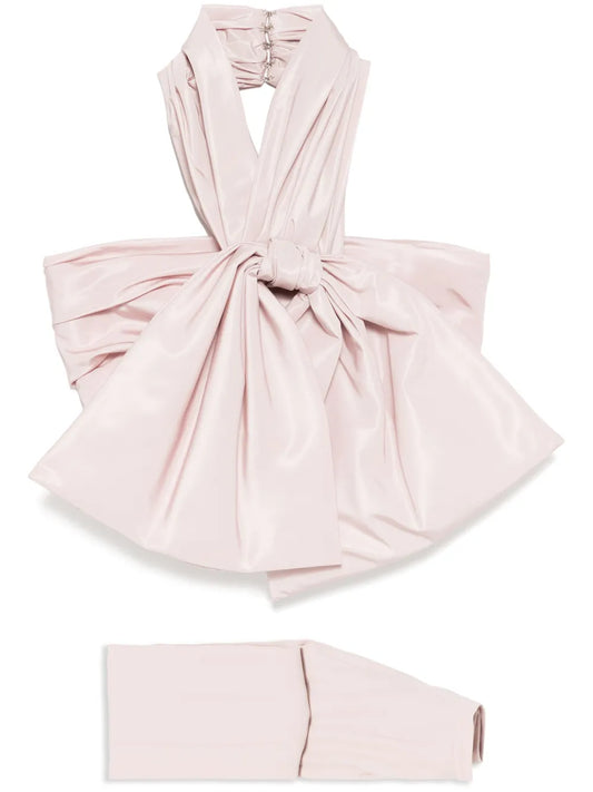 Strapless Draped Bow Set