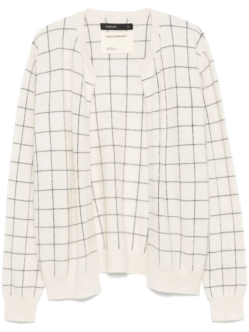 Windowpane-Pattern Cardigan