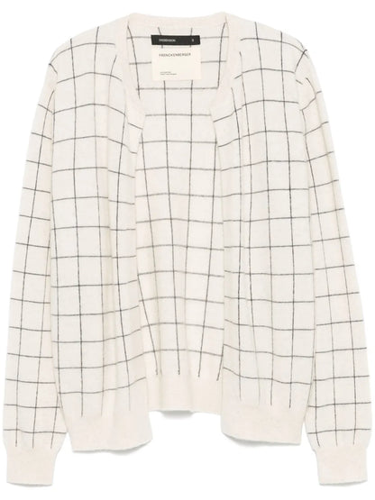 Windowpane-Pattern Cardigan