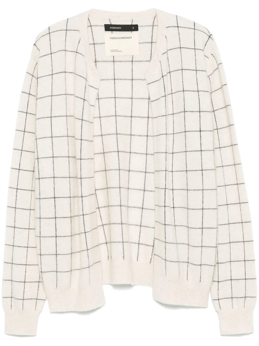 Windowpane-Pattern Cardigan