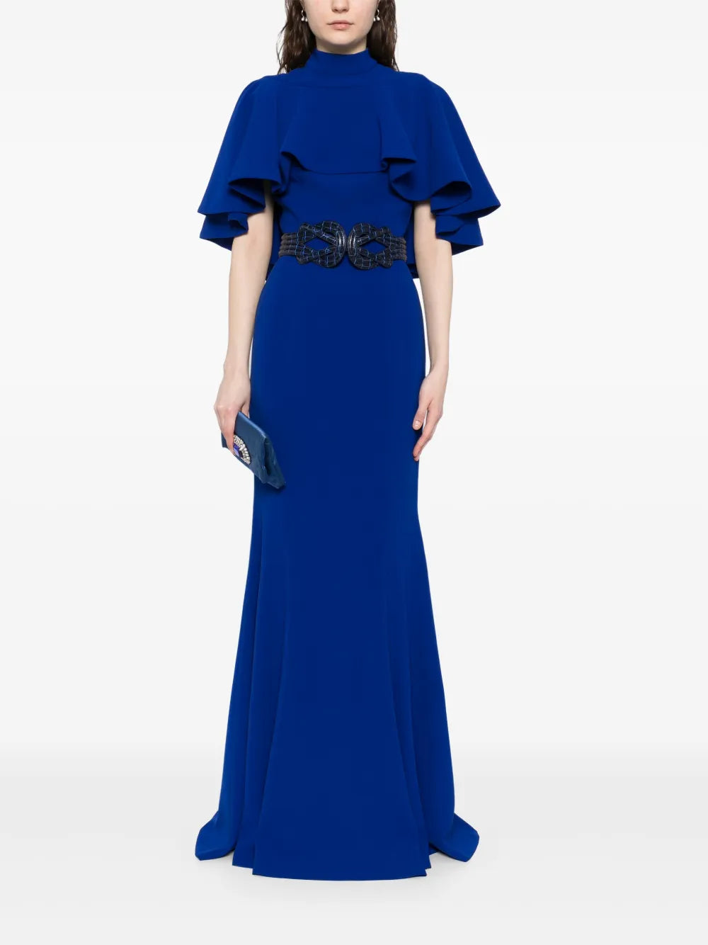 Fitted Crepe Long Dress