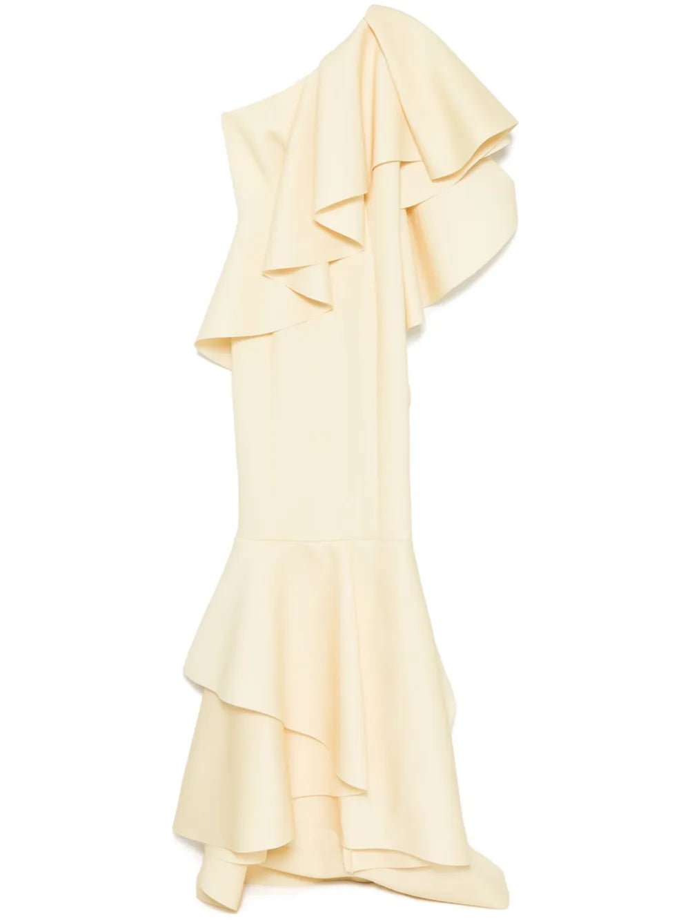 Ruffled Scuba Long Dress