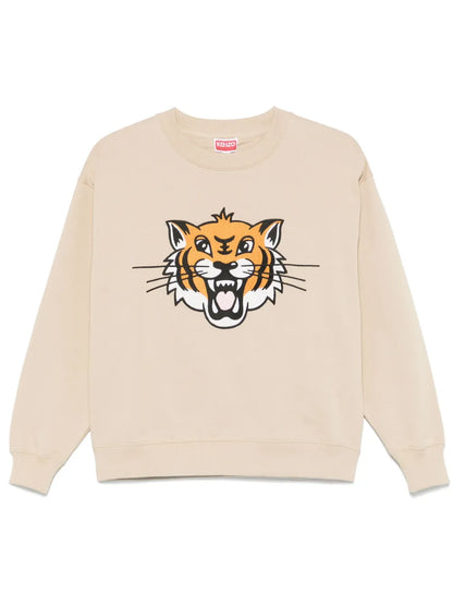 Happy Tiger-Embroidered Sweatshirt