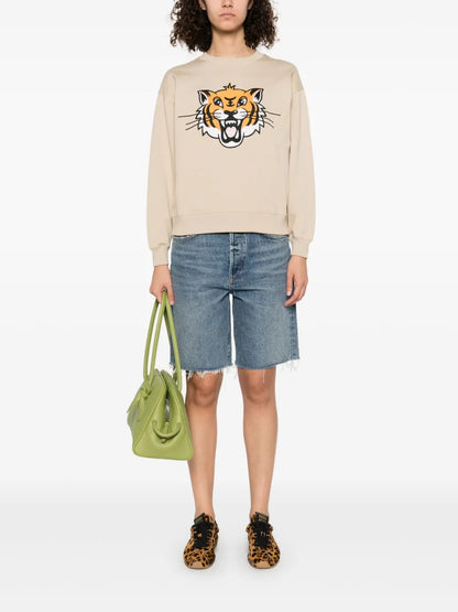 Happy Tiger-Embroidered Sweatshirt