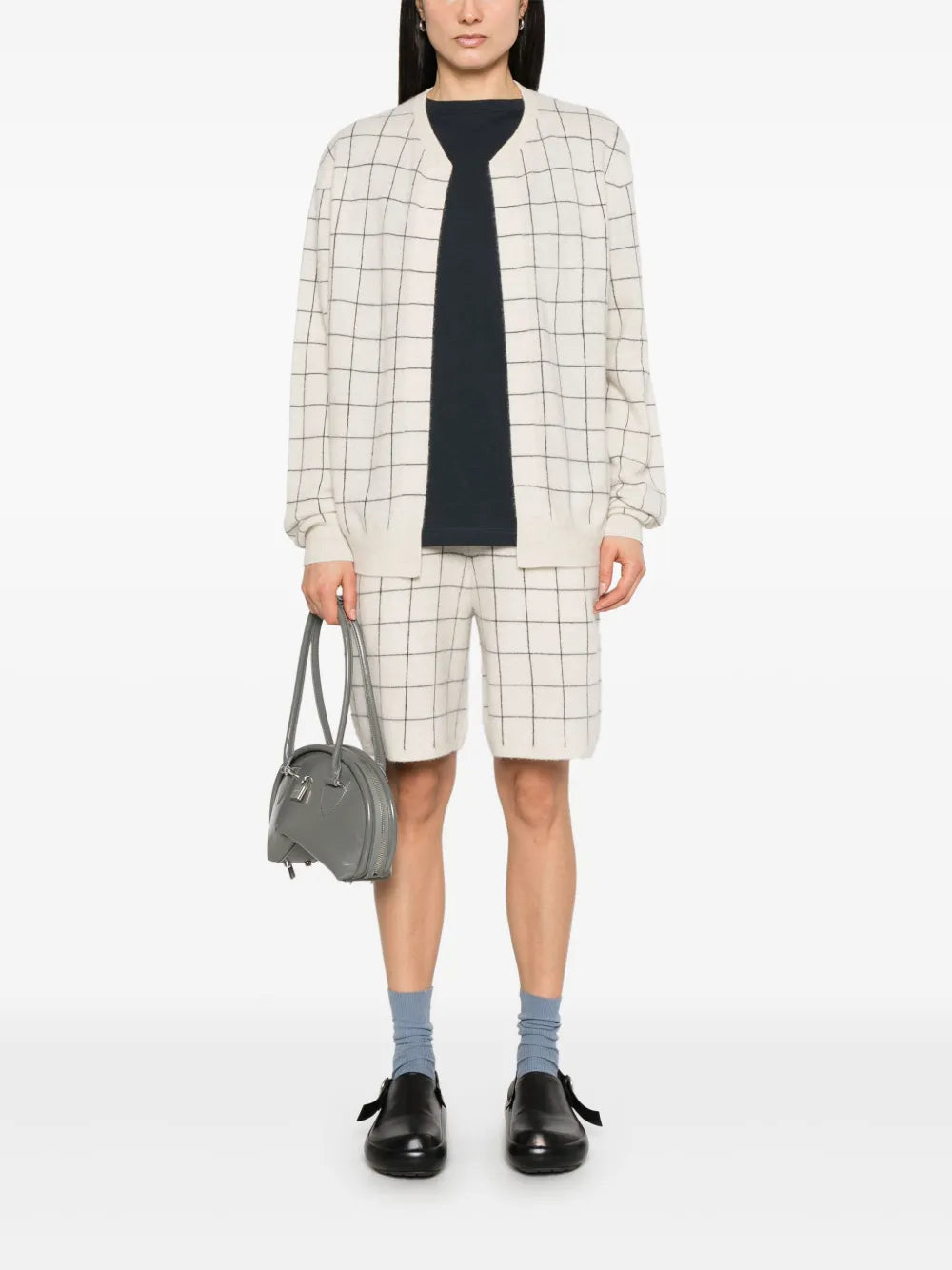 Windowpane-Pattern Shorts