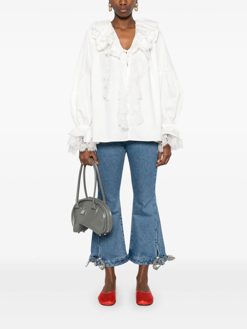 Buckled-Detail Jeans
