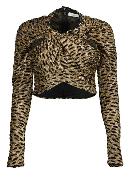 Animal-Print Long-Sleeve Top