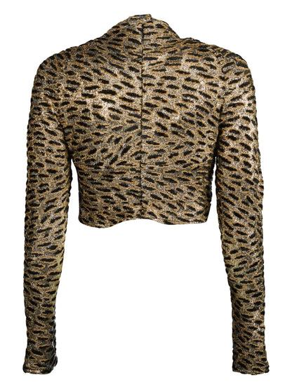 Animal-Print Long-Sleeve Top