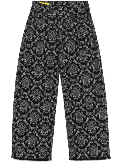 Patterned-Jacquard Jeans