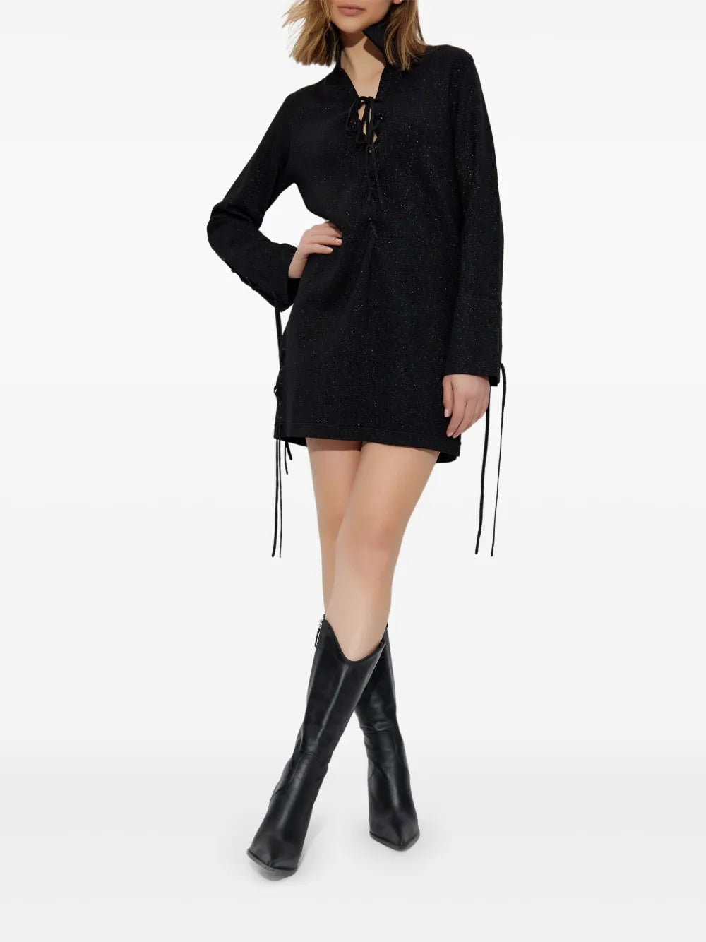 Metallic-Thread Mini Dress