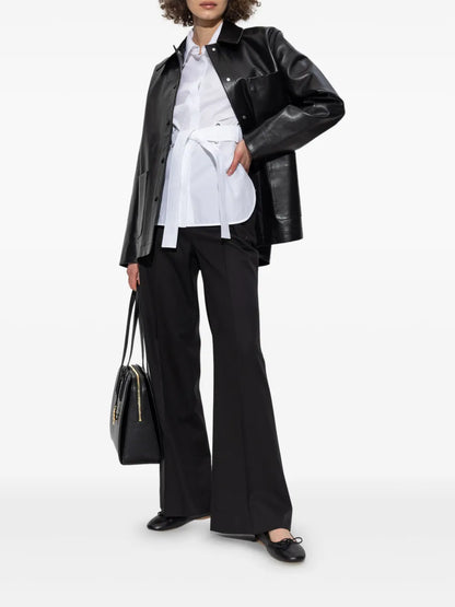 Patch-Pocket Leather Jacket