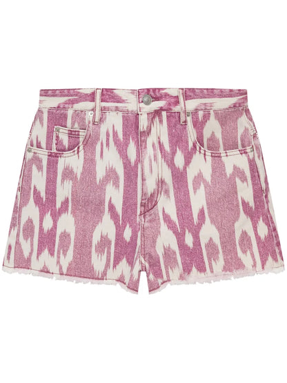 Abstract-Pattern Print Shorts