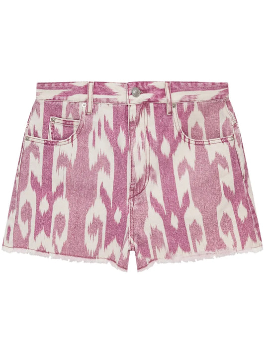 Abstract-Pattern Print Shorts