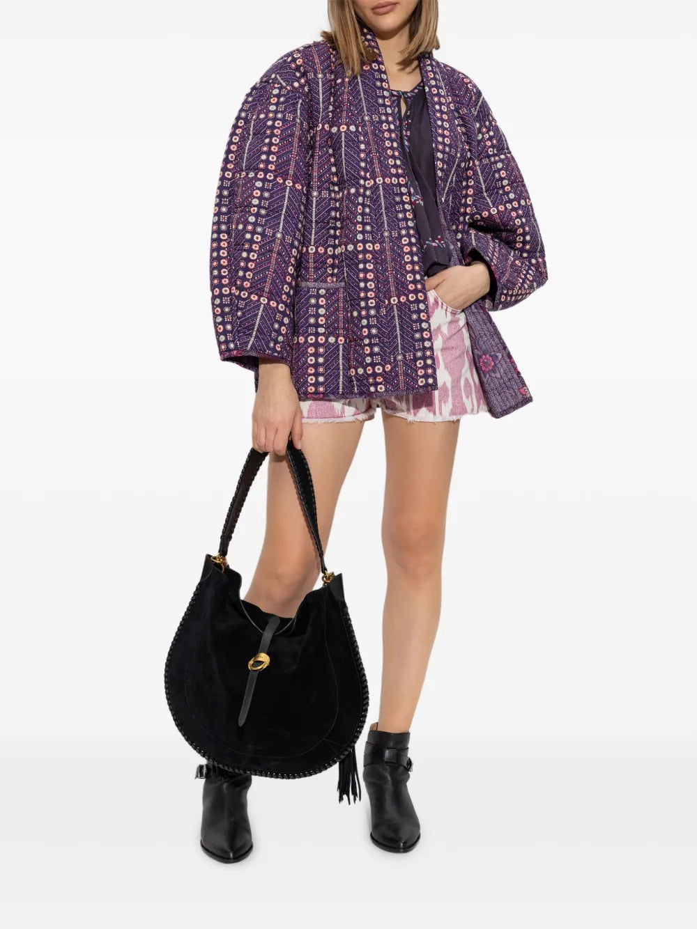 Abstract-Pattern Print Shorts